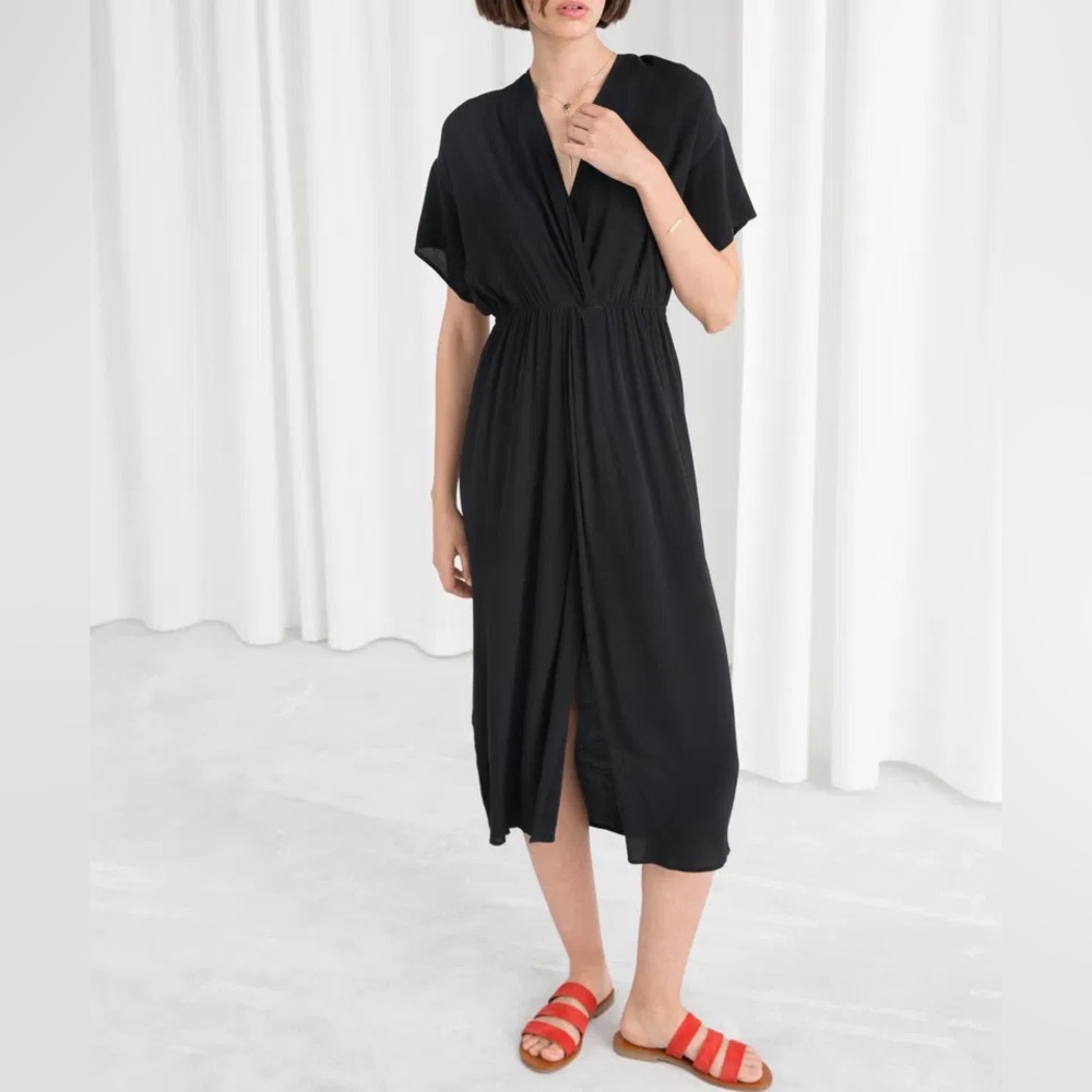& OTHER STORIES twist knot midi dress